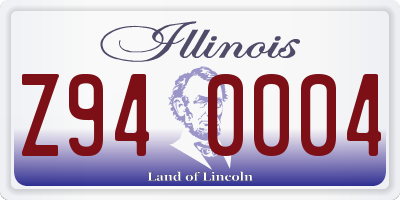 IL license plate Z940004