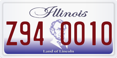 IL license plate Z940010