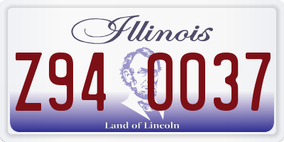 IL license plate Z940037