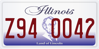 IL license plate Z940042
