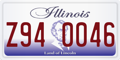 IL license plate Z940046