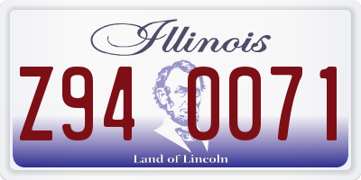 IL license plate Z940071
