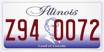 IL license plate Z940072