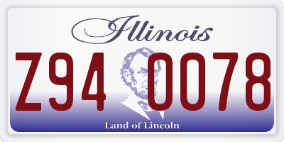 IL license plate Z940078