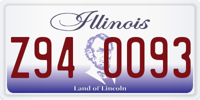 IL license plate Z940093