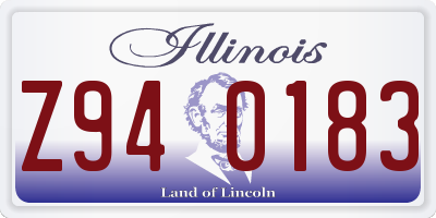 IL license plate Z940183