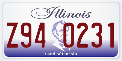 IL license plate Z940231