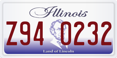 IL license plate Z940232