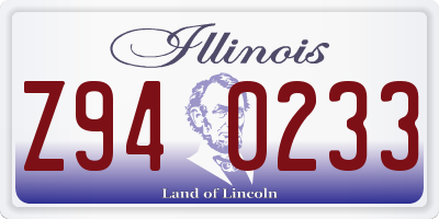 IL license plate Z940233