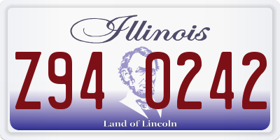 IL license plate Z940242