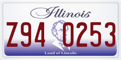 IL license plate Z940253