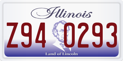 IL license plate Z940293