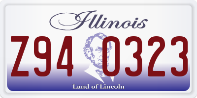 IL license plate Z940323
