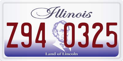 IL license plate Z940325