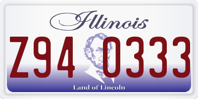 IL license plate Z940333