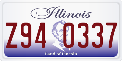 IL license plate Z940337
