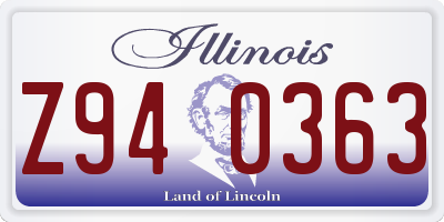 IL license plate Z940363