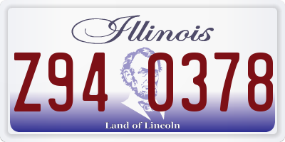 IL license plate Z940378