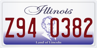 IL license plate Z940382