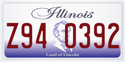 IL license plate Z940392