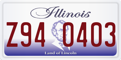 IL license plate Z940403