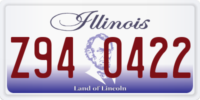 IL license plate Z940422
