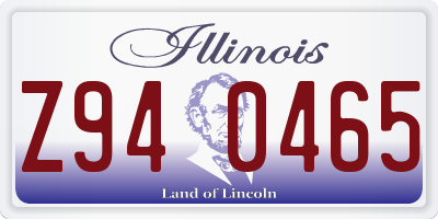 IL license plate Z940465