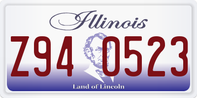 IL license plate Z940523