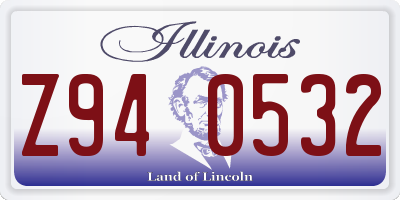 IL license plate Z940532