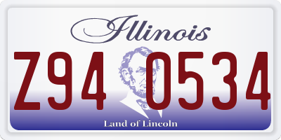 IL license plate Z940534