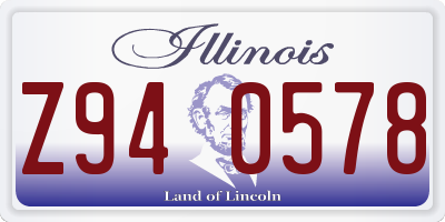 IL license plate Z940578