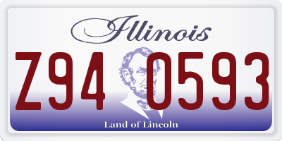 IL license plate Z940593