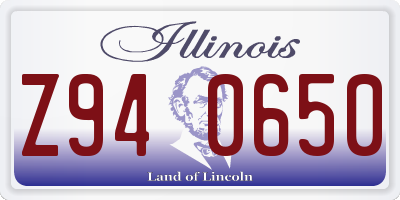 IL license plate Z940650