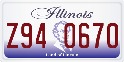 IL license plate Z940670