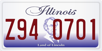 IL license plate Z940701