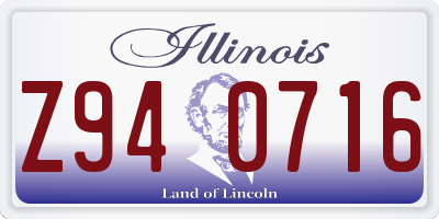 IL license plate Z940716