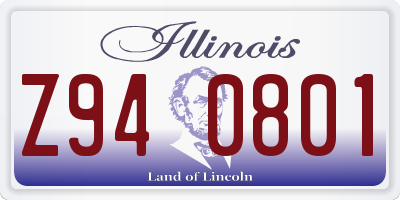 IL license plate Z940801