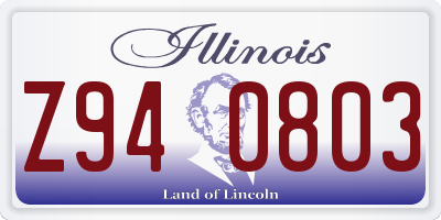 IL license plate Z940803