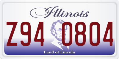 IL license plate Z940804