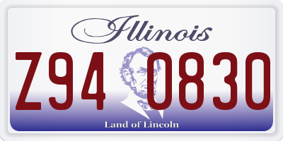 IL license plate Z940830
