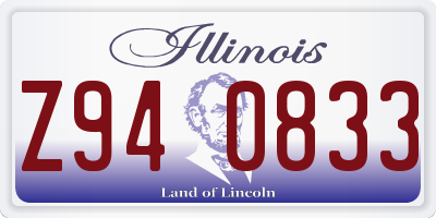 IL license plate Z940833