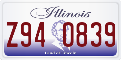 IL license plate Z940839