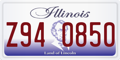 IL license plate Z940850