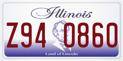 IL license plate Z940860