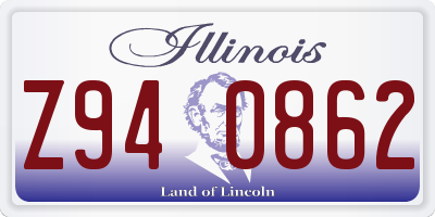 IL license plate Z940862