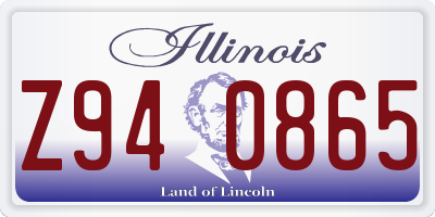 IL license plate Z940865