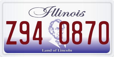 IL license plate Z940870