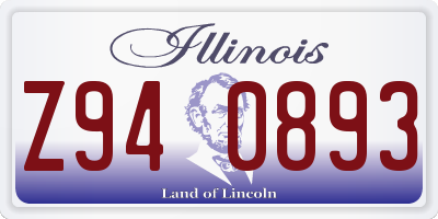 IL license plate Z940893