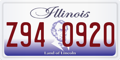 IL license plate Z940920