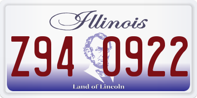 IL license plate Z940922
